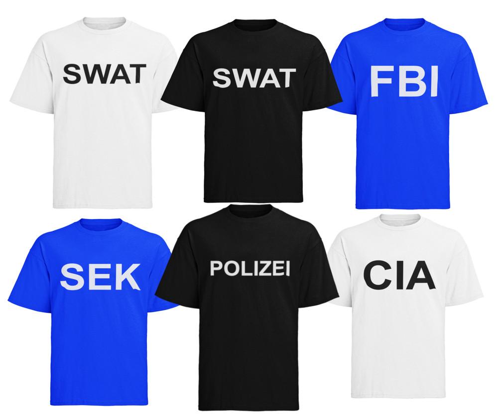 

SWAT FBI SEK CIA POLIZEI Kostüm Verkleidung Karneval Herren T-Shirt 3XL