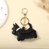 Trendy Pu Leather Schnauzer Bag Charm With Tassel Fringe Unique Car/Bag Accessory/Cute Ornament For Dog Lovers