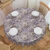 Round Fashion Trend 3D Flowers Tablecloth Waterproof Oil-Proof Table Covers 60 Inch Luxury High 3D Floral Table Cloth