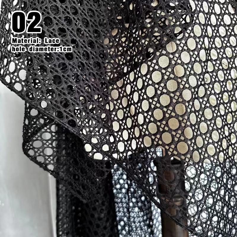 50*150cm Creative Cotton Mesh Fabric Hollow Texture Perspective Lace Clothing Designer Fabric For Sewing Apparel Costume
