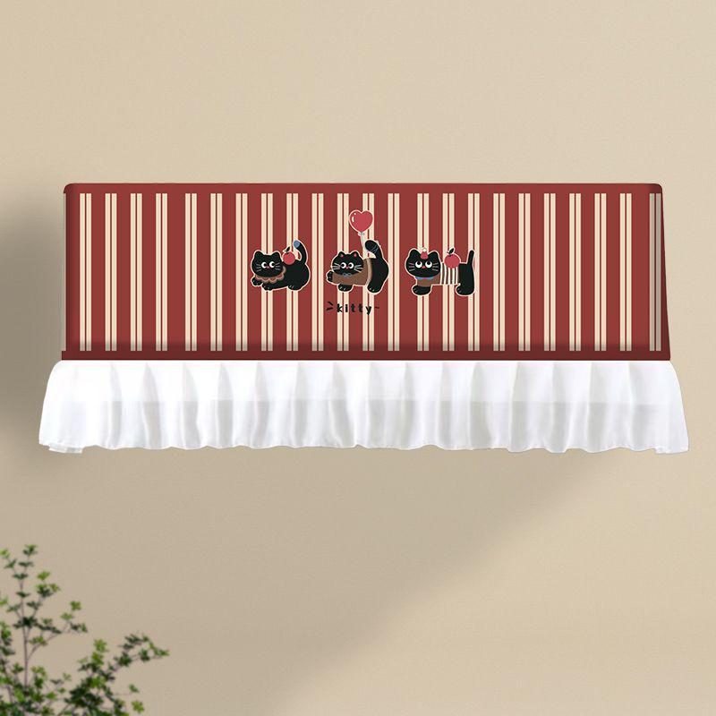 Air Conditioner Wind Deflector: Prevents Direct Blowing with Cute Print, Fits Hanging Units, Fully Enclosed Dust Cover Included.