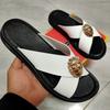 Fashion New style flip-flops for men Cowhide casual slippers  designer leather beach shoes women's Plus size 46, 47 sandals women