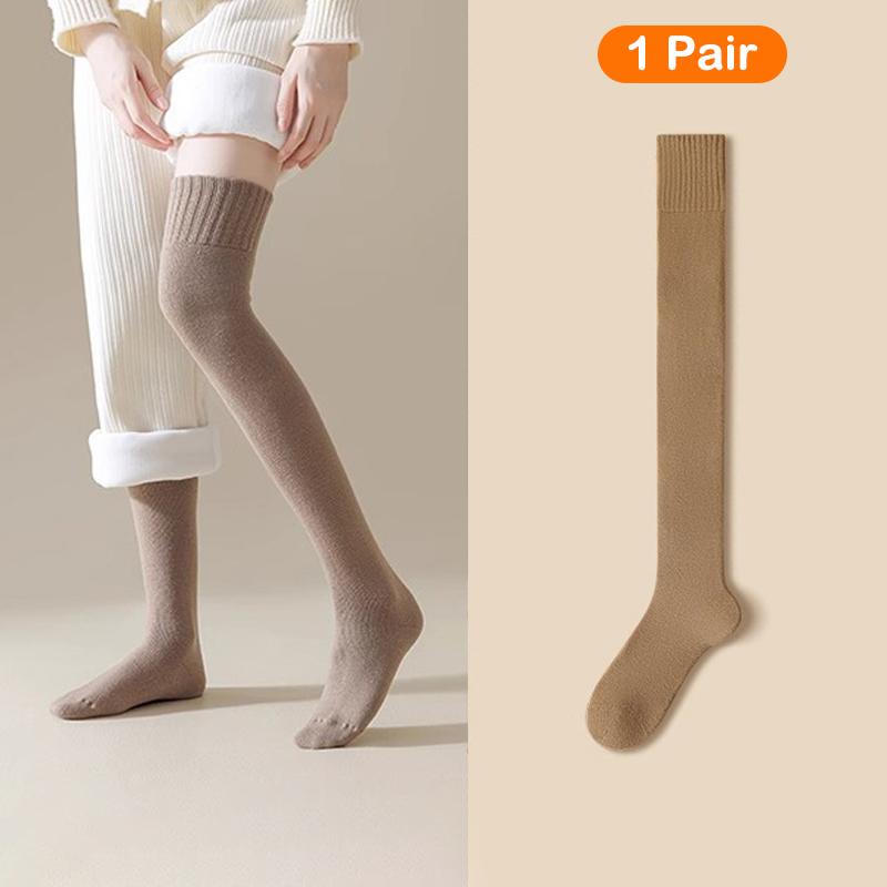 Winter Thigh High Socks For Women Fleece Lined Warm Over Knee Socks Non Slip Long Socks Jk Stockings