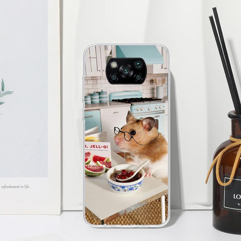 Cute Lovely Pet Hamster Phone Case For Xiaomi Poco X7 X6 X5 M7 M8 Pro F7 Ultra Redmi 15C 15 13C 13 12C 12 10 10C 10A Art Fundas