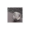 Seafront Shining Ring Watch Casual Fashion Rhinestone Quartz Ring Watch Alloy for Women Silver
