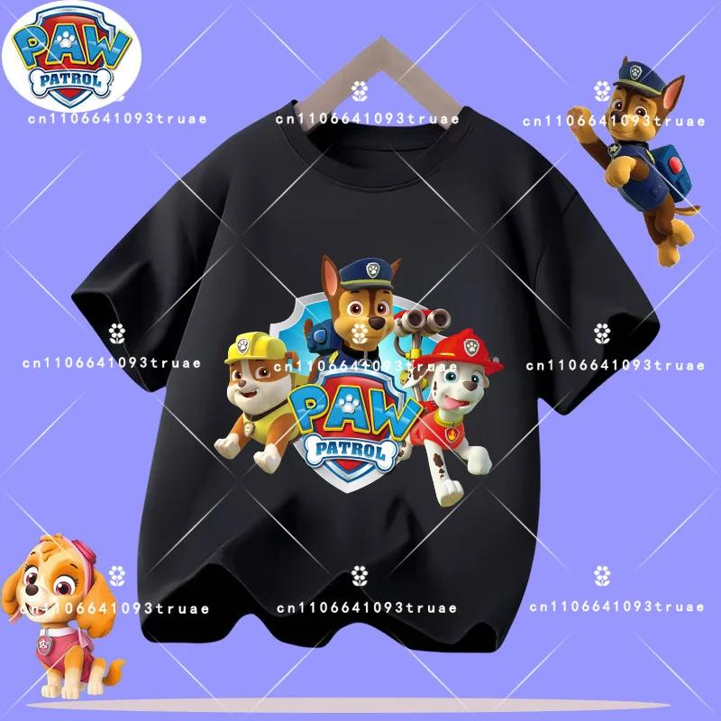 New Paw Patrol Children's Short Sleeve, Boys' Sports Shirt, Girls' Casual Top, Summer Cartoon Print