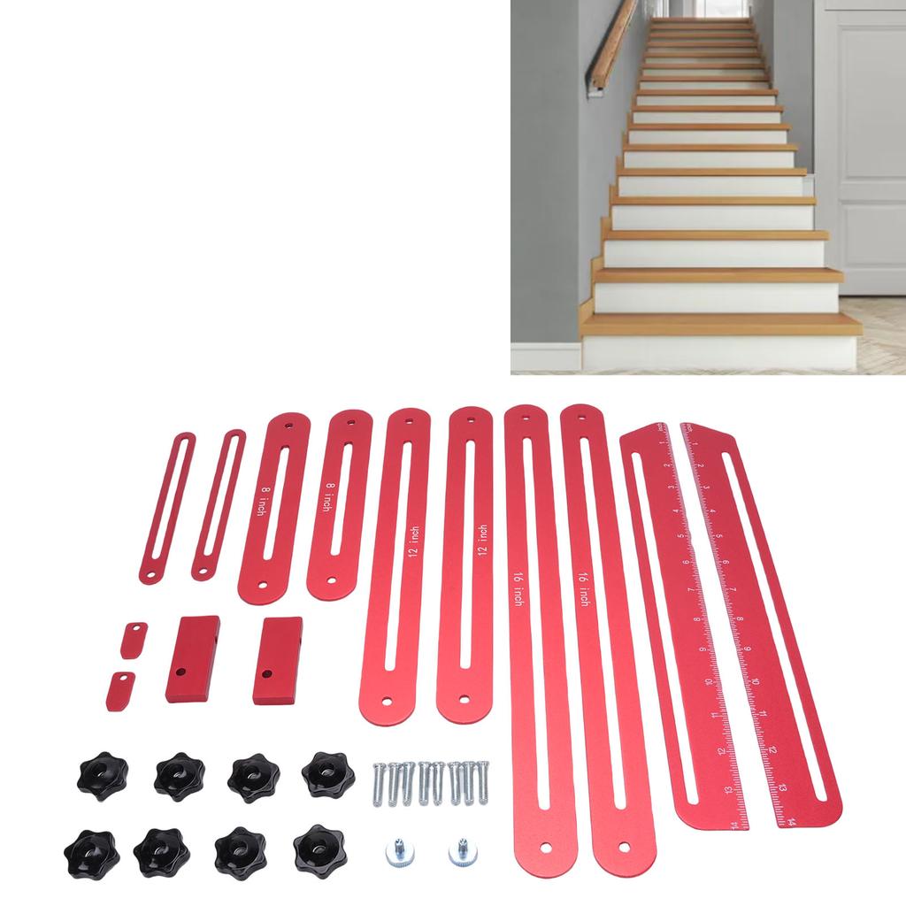 Stair Tread Gauge Aluminum Alloy Stair Tread Template Tool for Home DIY Renovation and Professional Construction Projects
