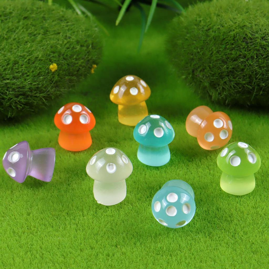 Mini Transparent Mushroom Ornaments for Moss Gardens and Balcony Potted Plants
