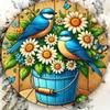 Vintage Floral Birds 3D Metal Wall Art Handmade Farmhouse Decor