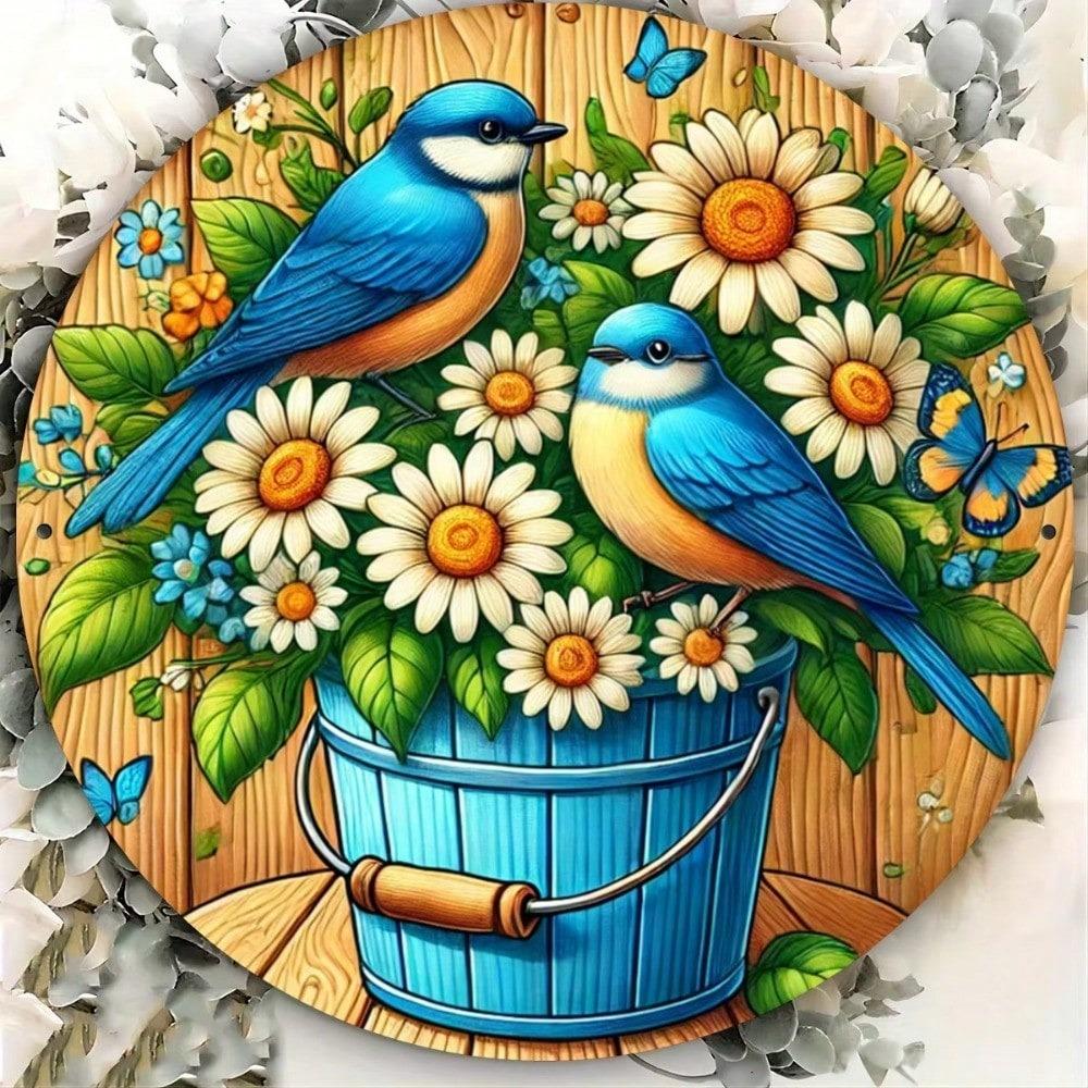 Vintage Floral Birds 3D Metal Wall Art Handmade Farmhouse Decor