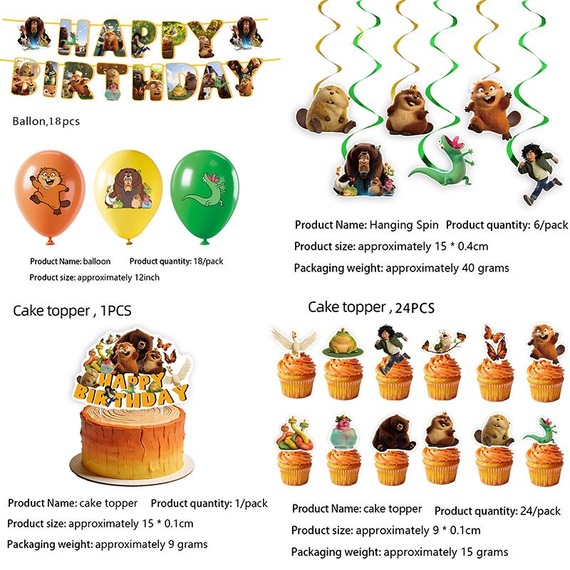 Beaver Birthday Decorations Beaver Party Accessories Cups Ballons Plates Birthday Party Backdrops Hot Anime Decorations