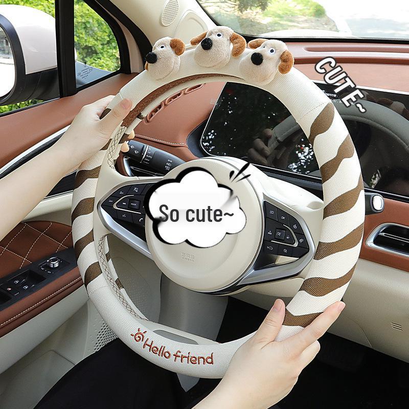 2024 Cartoon Dog Steering Wheel Cover
