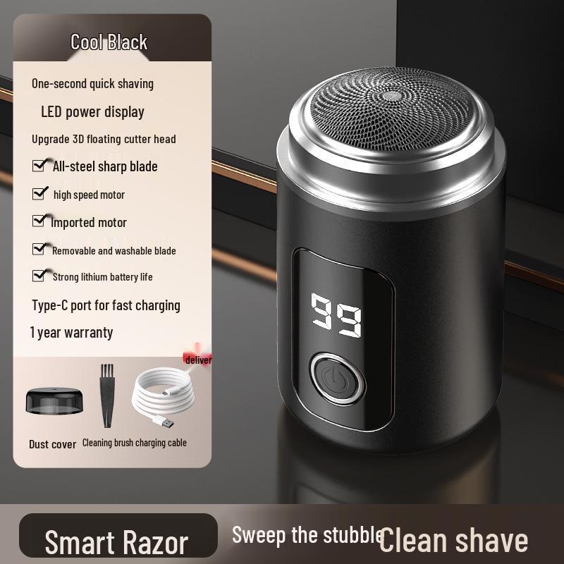 Portable Rechargeable Electric Razor for Men - Compact Shaver for Travel 300mAh