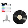 Desktop Display Stands Vinyl Record DIY Graffiti Clock Ornament, Blank Acrylic Retro Tabletop Wall Reusable Drawing Surface Decor with Stand,