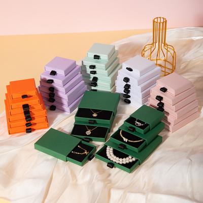 3 Stück Schmuckschachteln aus Karton Schubladen-Typ Leicht Tragbar Schmuck-Organizer-Box für