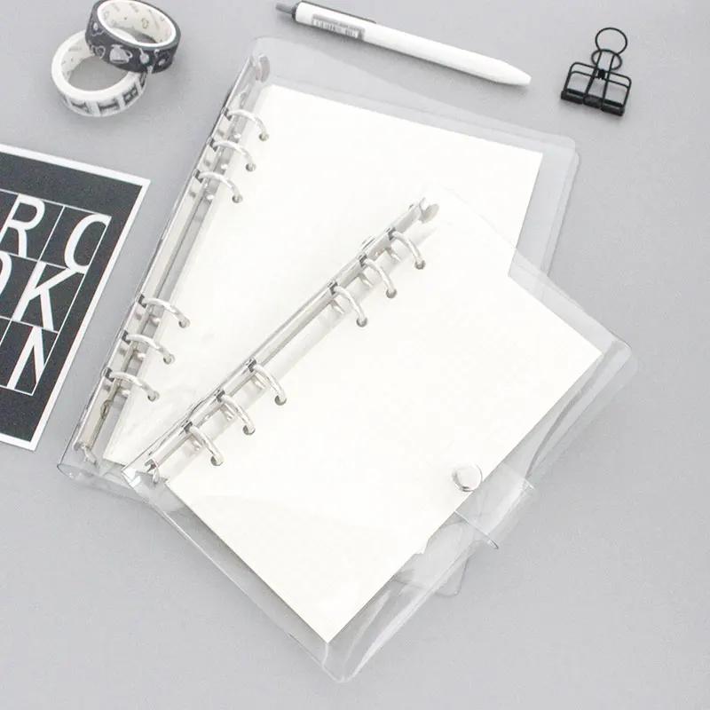 A5/A6/A7 Binder Loose Notebook Binding Coil Spiral School DIY 6 Hole Diary Planner Agenda Traveler Journal Transparent PVC Cover A7 Size-14cmx11cm