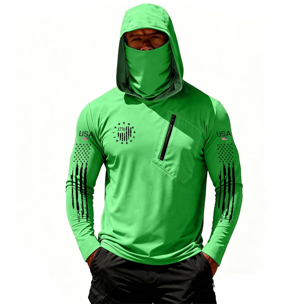 Herren Casual Kapuzen-Langarm-Sonnenschutz-Oberteil