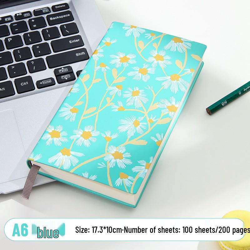 Fabric-Textured A6 Patterned Planner: Compact, Thickened Pocket Diary for Office and Business.