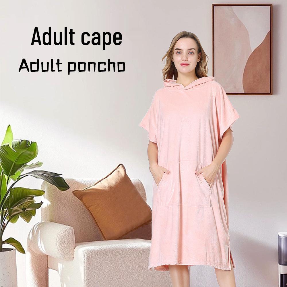 Unisex Quick-Dry Microfiber Hooded Poncho Towel for Adults – Ideal for Beach, Swimming, Diving, and Changing.