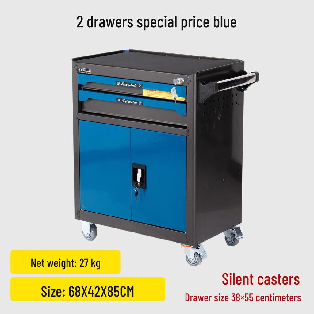 Multi-Layer Thickened Tool Cabinet with Casters for Auto Repair