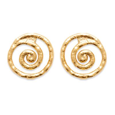 [R7462] - Altın Kaplama 'Kleopatra' Küpeler - 8 mm