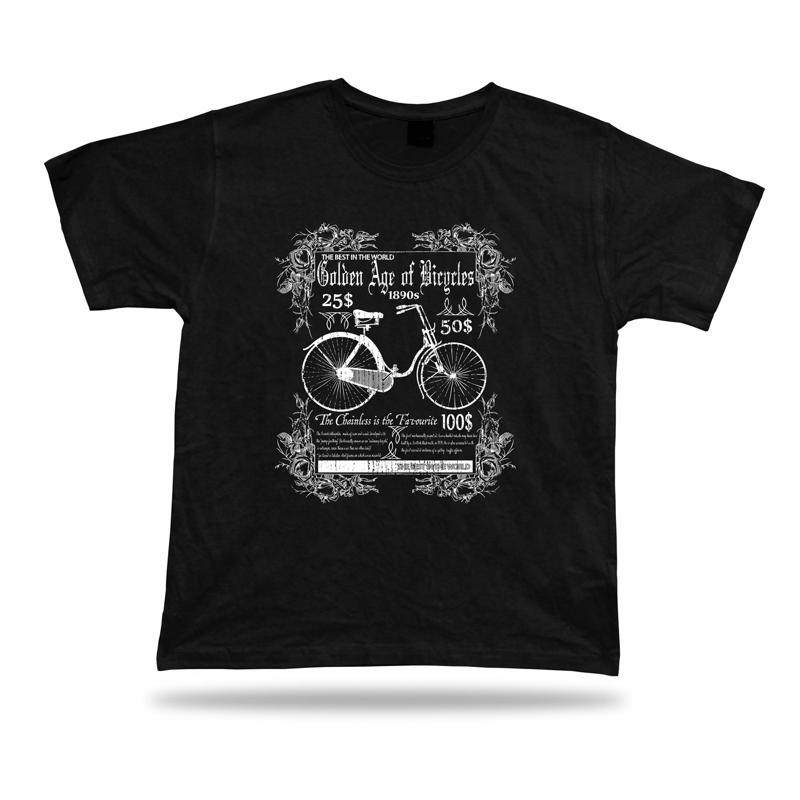 Tshirt Tee Shirt Birthday Gift Idea Bicycle Vintage Oldschool Ad Newspaper Retro S
