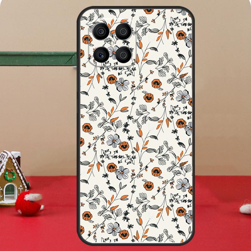 Orange Flower Pattern Case For Honor Magic 8 Pro 6 7 Lite Honor 400 200 50 70 X8c X8b X9a X9b X9c X9d Win RT Coque