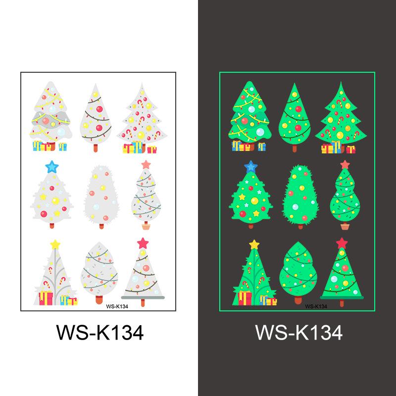 In-Stock Luminous Christmas Temporary Tattoo Stickers for Holiday Party & Window Decoration Gifts