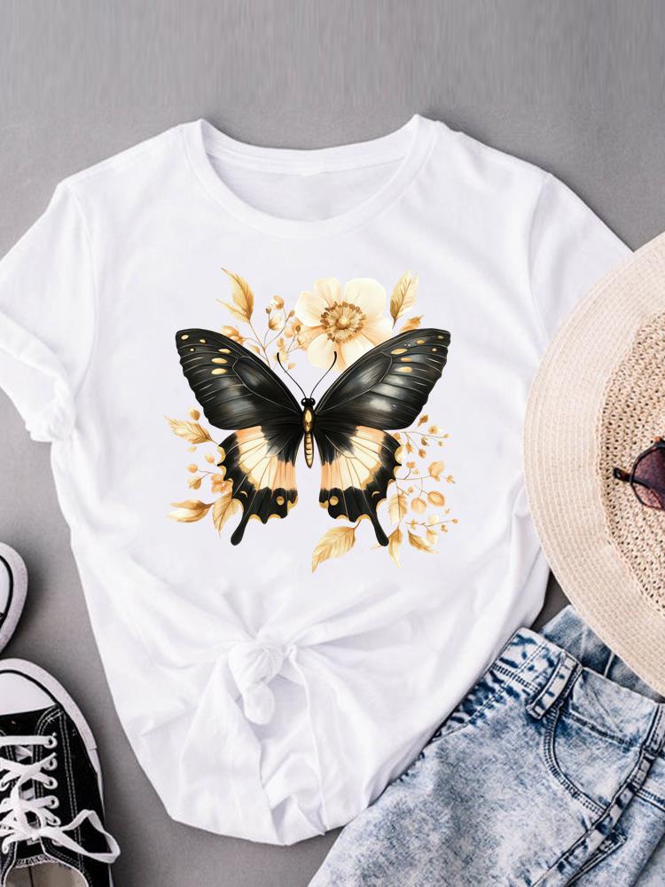 (Asian Size) letter style trend Women's Top Print O-neck Short Sleeve T-shirts Fashion Female Casual T Clothing Graphic Tee