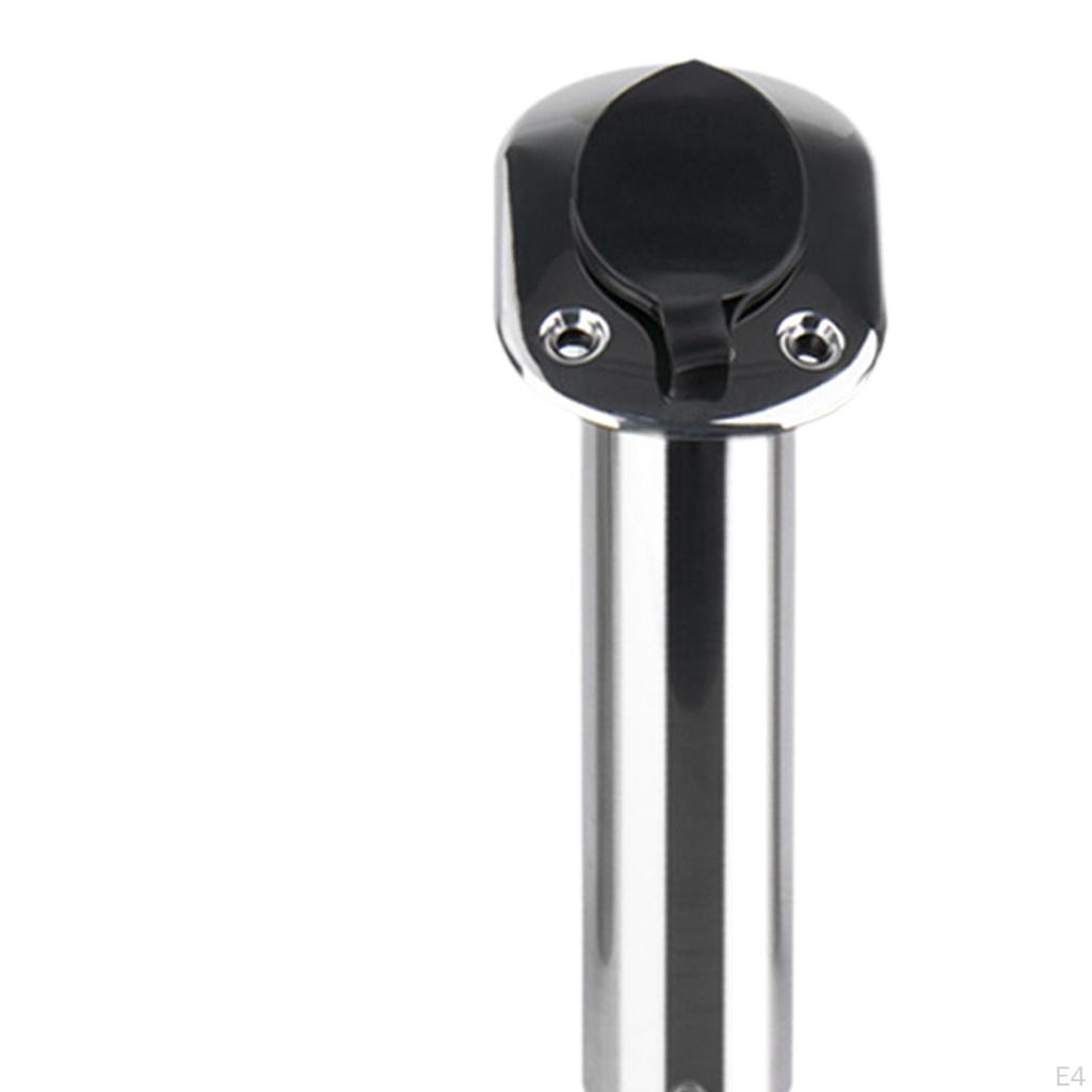 Stainless Steel Fishing Rod Holder, Accessory, Rest, with Drain, Flush-mounted, Lid