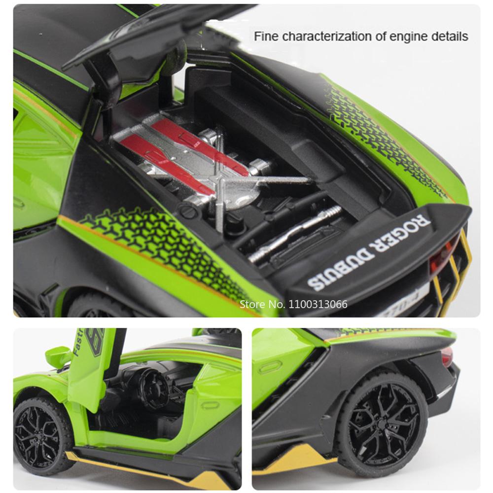 1/32 Scale LP770-4 Metal Toy Cars Diecast Model Wheel Pull Back Sports Car 3 Doors Can Opened Vehicle Boyfriend Birthday Present