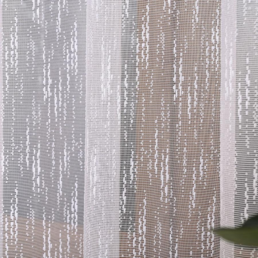 EVA - Ready-made jacquard curtain with a straight hem - 140x250 cm - white