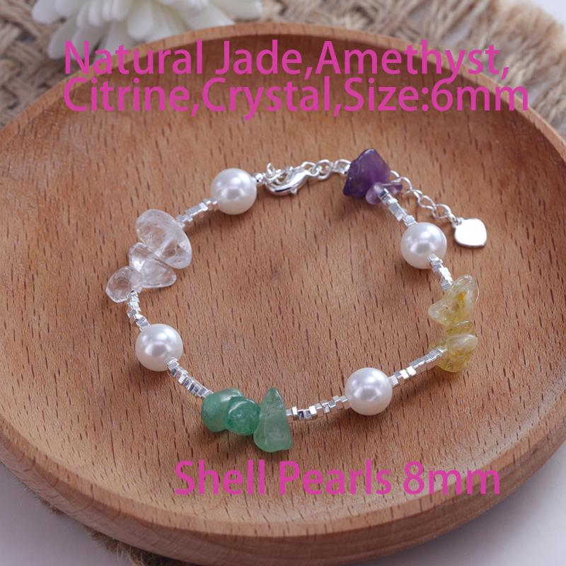 VENTFILLE 925 Sterling Silver Irregular Natural Pearls Letter Bracelet for Women Girl Bead Grace Lucky Jewelry Gift Dropshipping