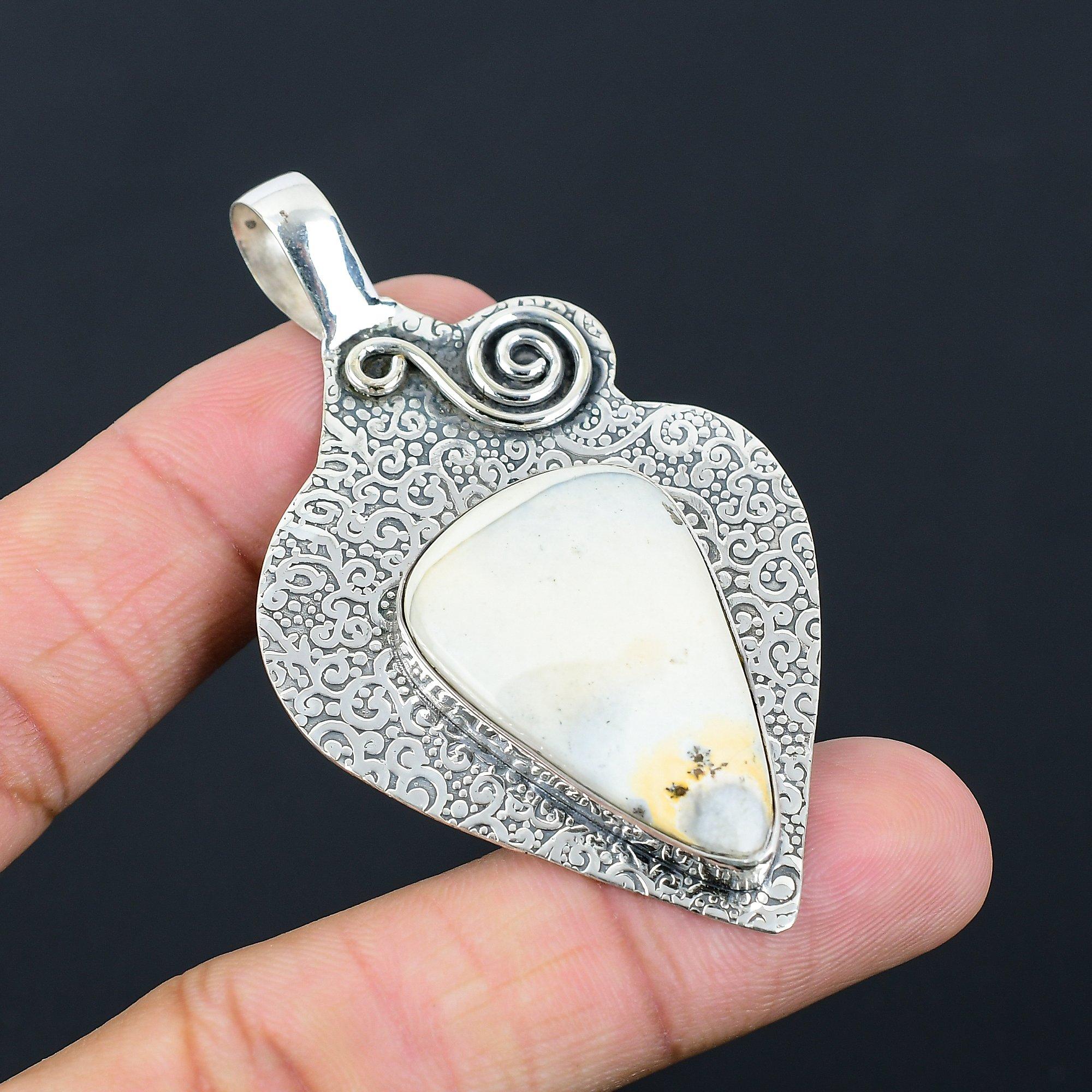 Natural Maligano Jasper Sterling Silver Sister Anniversary New Birthday Pendant