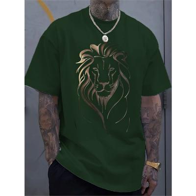 Europäische Größen Herren Rundhals-T-Shirt - Lässig Kurzarm Sommer Fitnessstudio & Strandbekleidung, Atmungsaktiv für Training/Laufen,