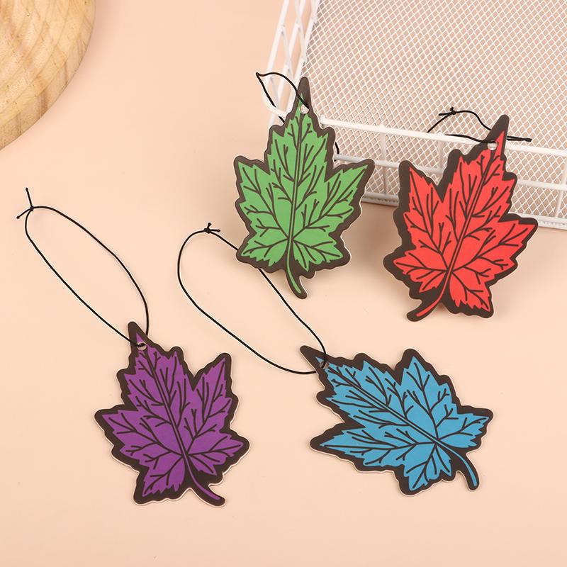 1Pcs Car Air Freshener Natural Scented Tea Paper Cone Hanging Ocean Lemon Perfume Fragrance Leaf Shape Car Accessories