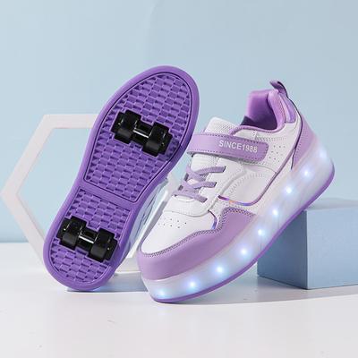 Rollschuhe Kinder Jungen Mädchen Blinklicht 4 Rad Rollschuhe LED Licht Leuchtende Sneaker Outdoor Freizeitschuhe Kinder