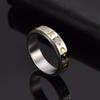 Unisex Rose Gold Star & Moon Rotating Stainless Steel Ring