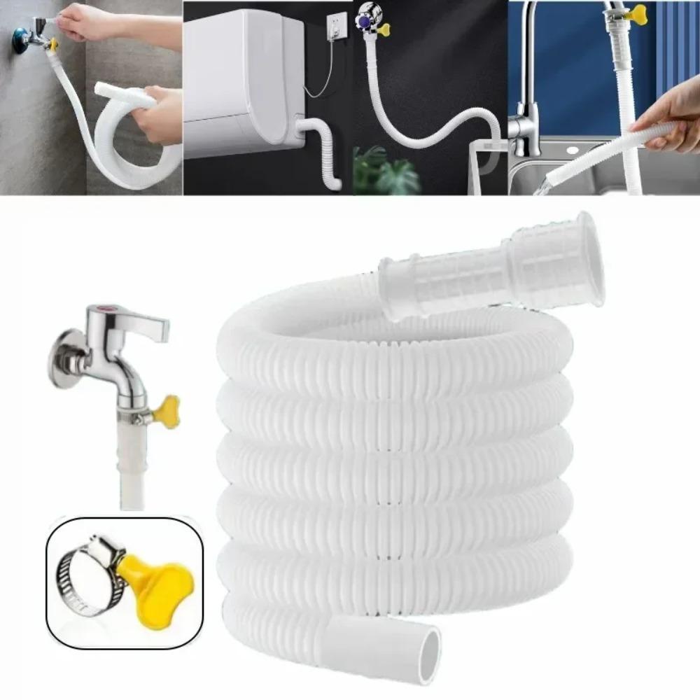 

White Washing Machine Inlet Pipe Plastic Water Inlet Hose Air Conditioning Drain Tube Bathroom