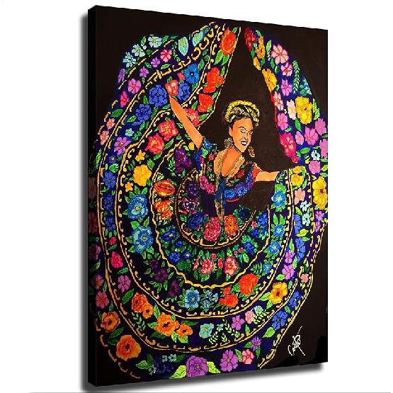 

Мексиканское танцевальное искусство Эстетический холст-постер Современная эстетическая картина Настенное искусство Украшение для дома и офиса Живопись Праздничный подарок (Без рамы, 16×20 дюймов) 10L x 8W