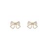 Bow earrings New year trendy niche design earrings simple dripping oil simple small stud earrings autumn