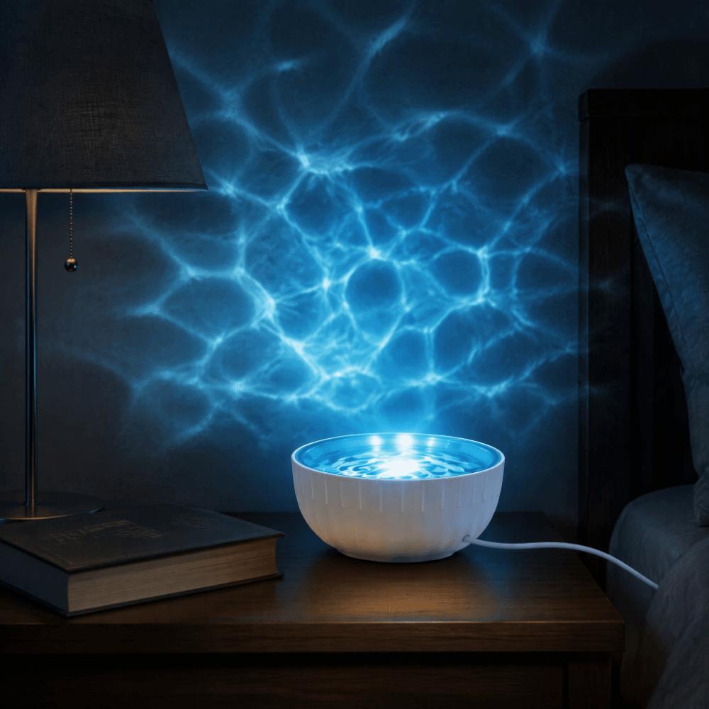 16‑Color RGB Water Wave Projector Night Light USB Powered Projection Lamp Decorative Light Holiday