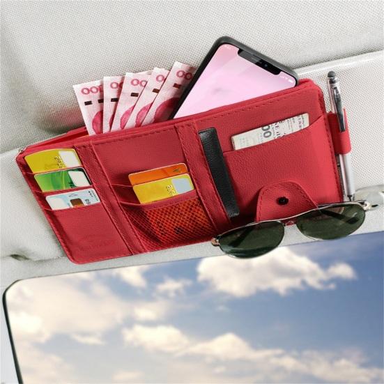 Visor Storage Pouch Multi-purpose Large Capacity Slim Fit Car Document Organizer Storage Pocket