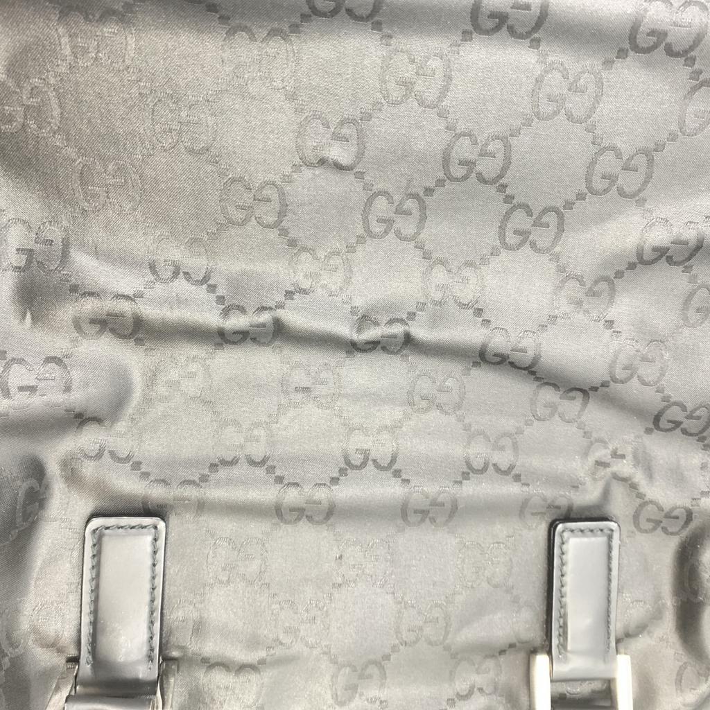 GUCCI GG Pattern Boston Bag Handbag Nylon Leather Interior Pocket Black A4 Size Men's 012 0383
