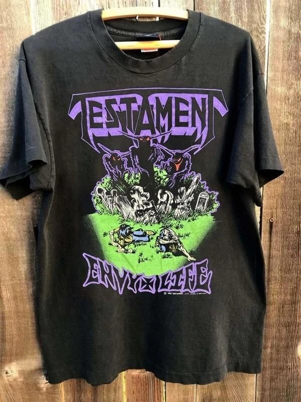 

Testament Практикуй то, что проповедуешь Черная футболка с коротким рукавом Репринт S-5XL Унисекс XL