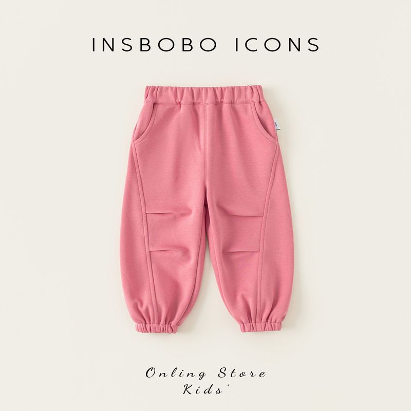 Insbobo Boys  Pants Autumn Girls  Jogger Pants Spring and Autumn Casual Children s Long Pants Baby Children s Clothing Versatile Pink 100