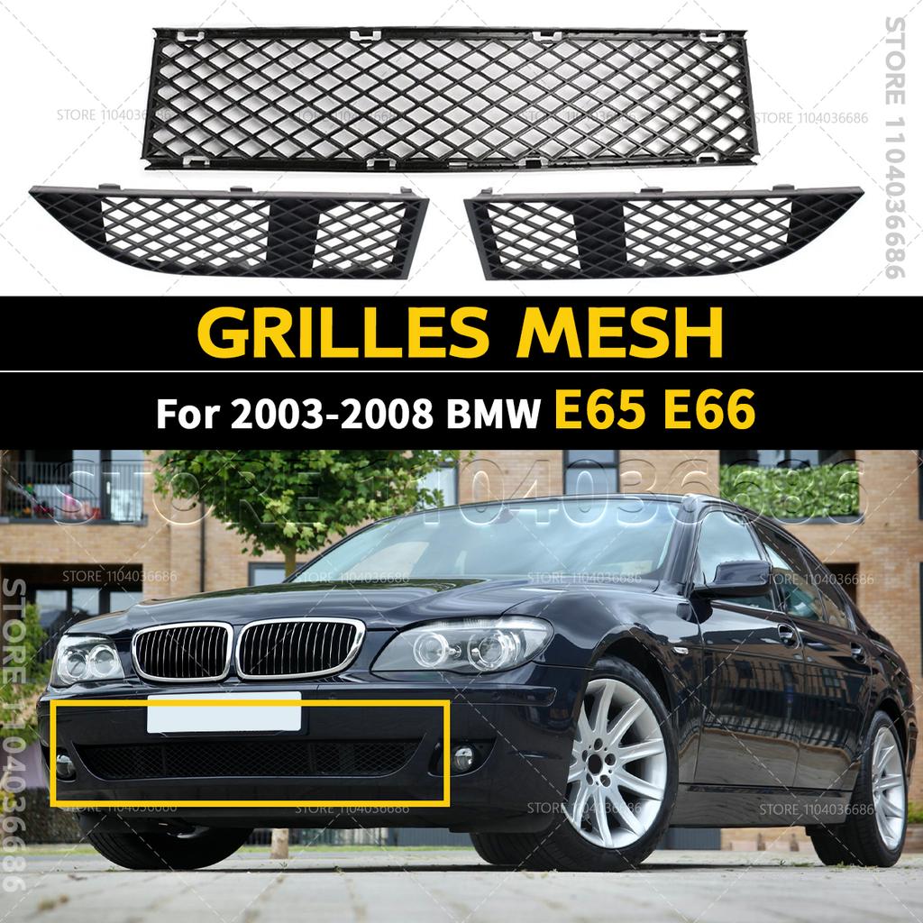Pro 2003 2004 2005 2006 2007 2008 E65 E66 BMW 750i 750Li 760i 760Li Alpina B7 Přední nárazník Mřížka Mřížky Síťovina