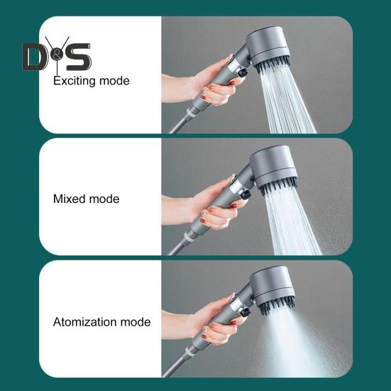 Pulverizator de duș Cap filtru portabil Moduri de debit de apă reglabil Turbocompresor de înaltă presiune Pulverizator de duș portabil, fix, dublu