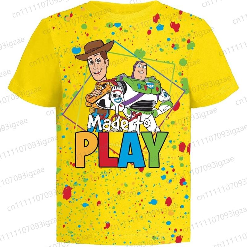 

2026 New Casual Summer Kids Toddler Boys Toy Story Buzz Woody Forky Rex Graphic Short Sleeve T-Shirt Playwear Top 110