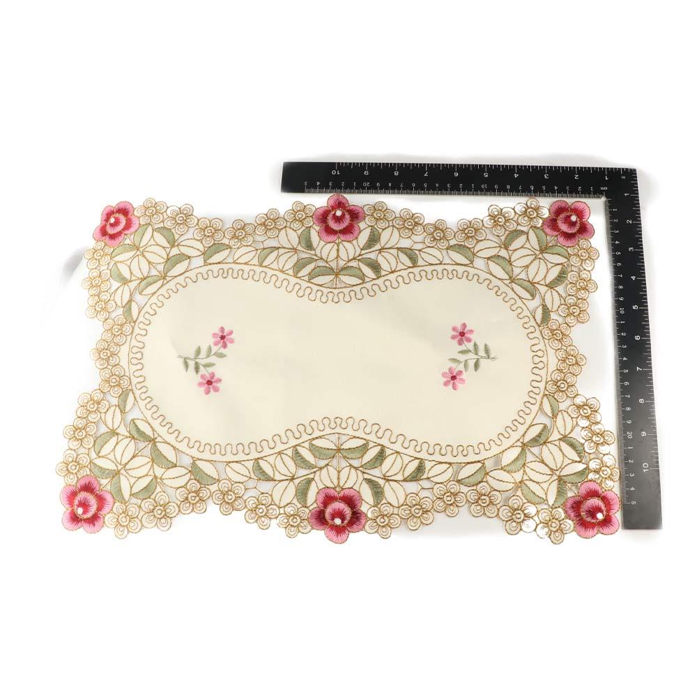 Large Dining Table Place Mat Non-Slip Bowl Pads Home Decoration Floral Tableware  Hotel